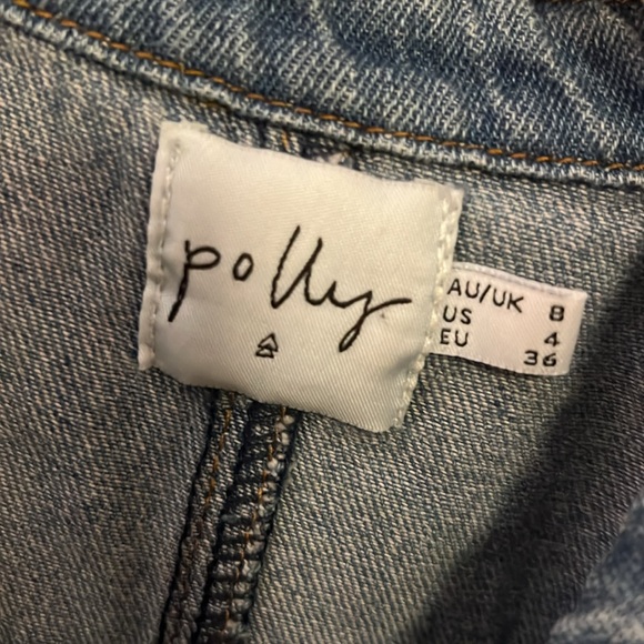 Polly denim belted shorts jumper - EUC - size 4 - Picture 2 of 8